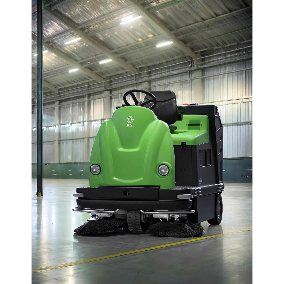 IPC 1404E Ride On 58" Battery Powered Sweeper - 150ltr