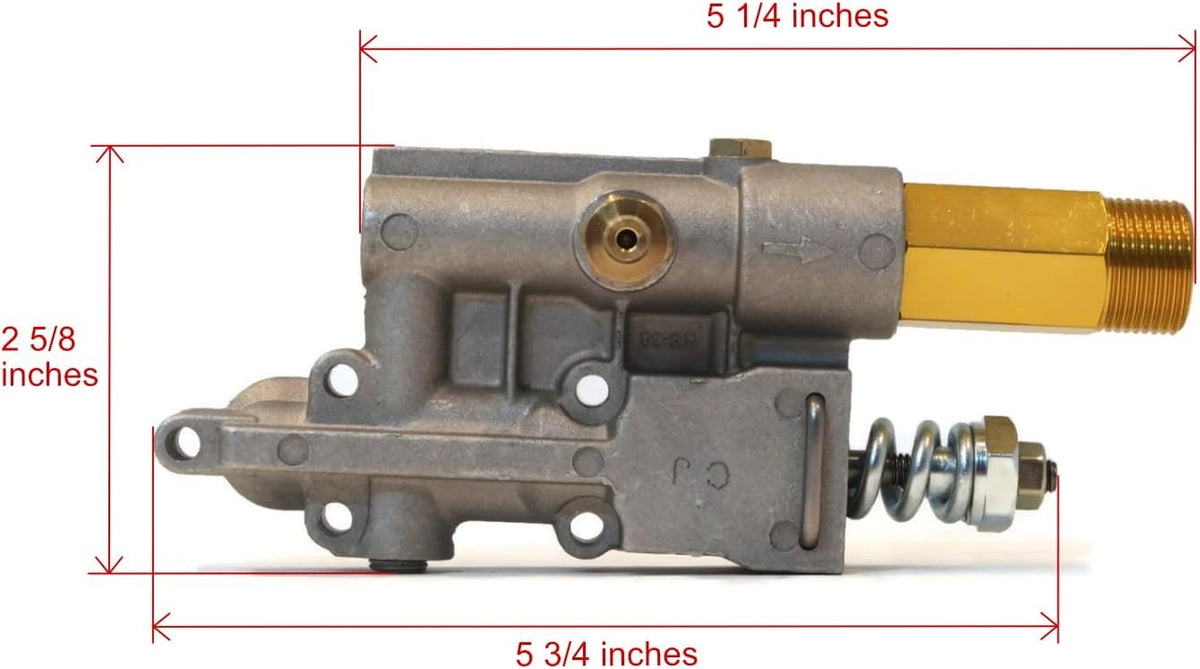 Outlet Valve Kit with Unloader & Chemical Injector Port for Pressure Washers
