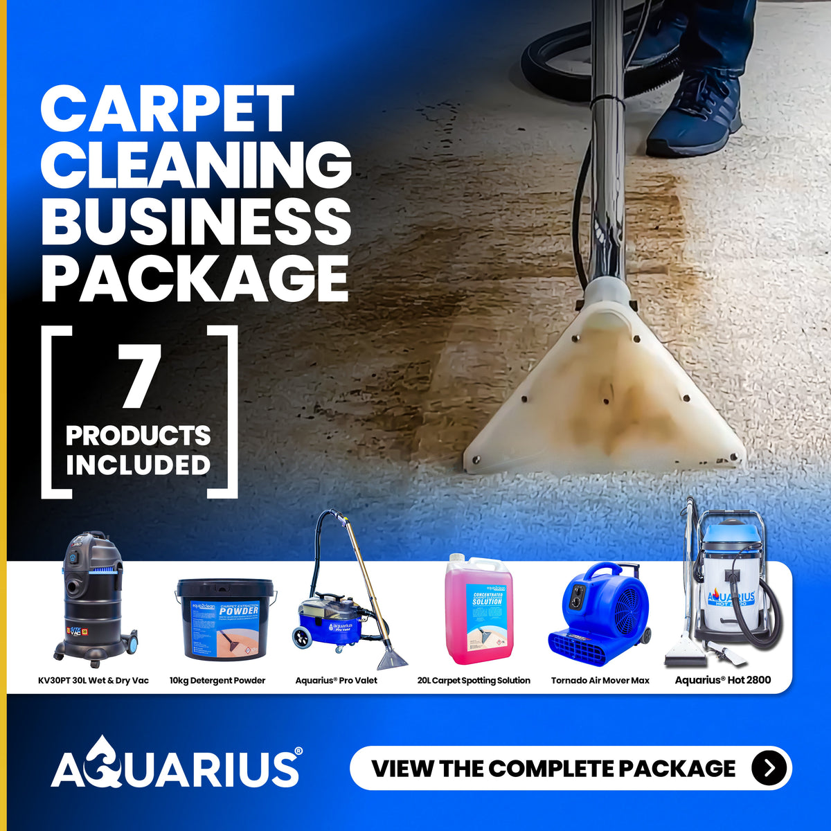 Gold Carpet & Upholstery Cleaning Business Start-Up Package (Aquarius Hot 2800)