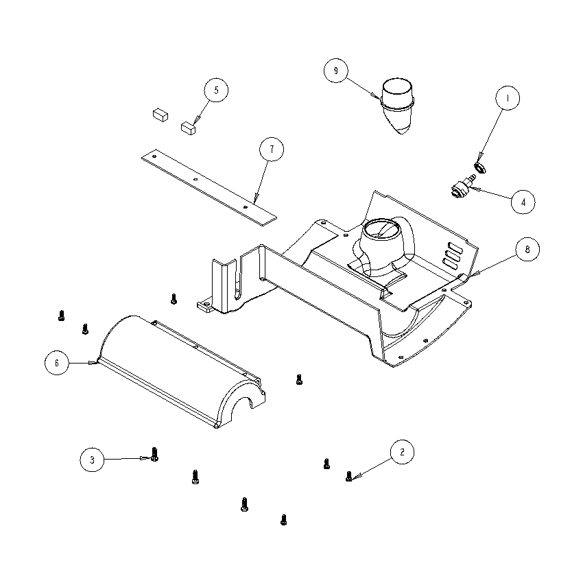 Truvox 05-3728-0000 bottom cover kit - exploded parts diagram
