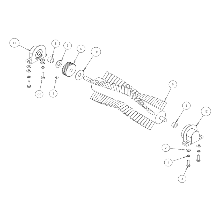 Truvox 05-3423-0000 brush drive assembly - exploded parts diagram