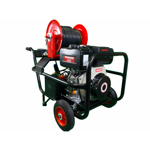 Maxflow Industrial Pressure Washer - Yanmar L100-V Comet Pump 18 LPM Trolley Frame + 30M Reel