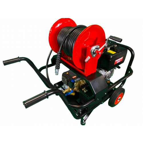 Maxflow Industrial Pressure Washer - Yanmar L100-V Interpump 15 LPM Trolley Frame + 30M Reel