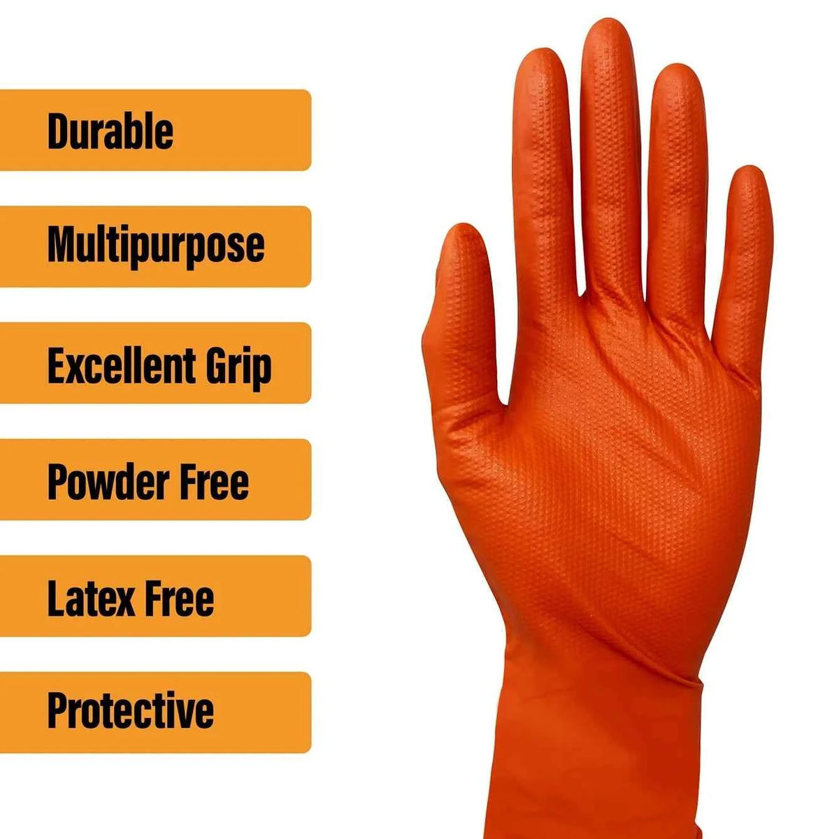 Powder & Latex Free Diamond Grip Pro Nitrile Gloves - Box of 50