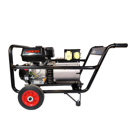 14HP Loncin Recoil Start Generator, 8.0KVA Max, Trolley Frame + Top Box 4 Sockets - AVR