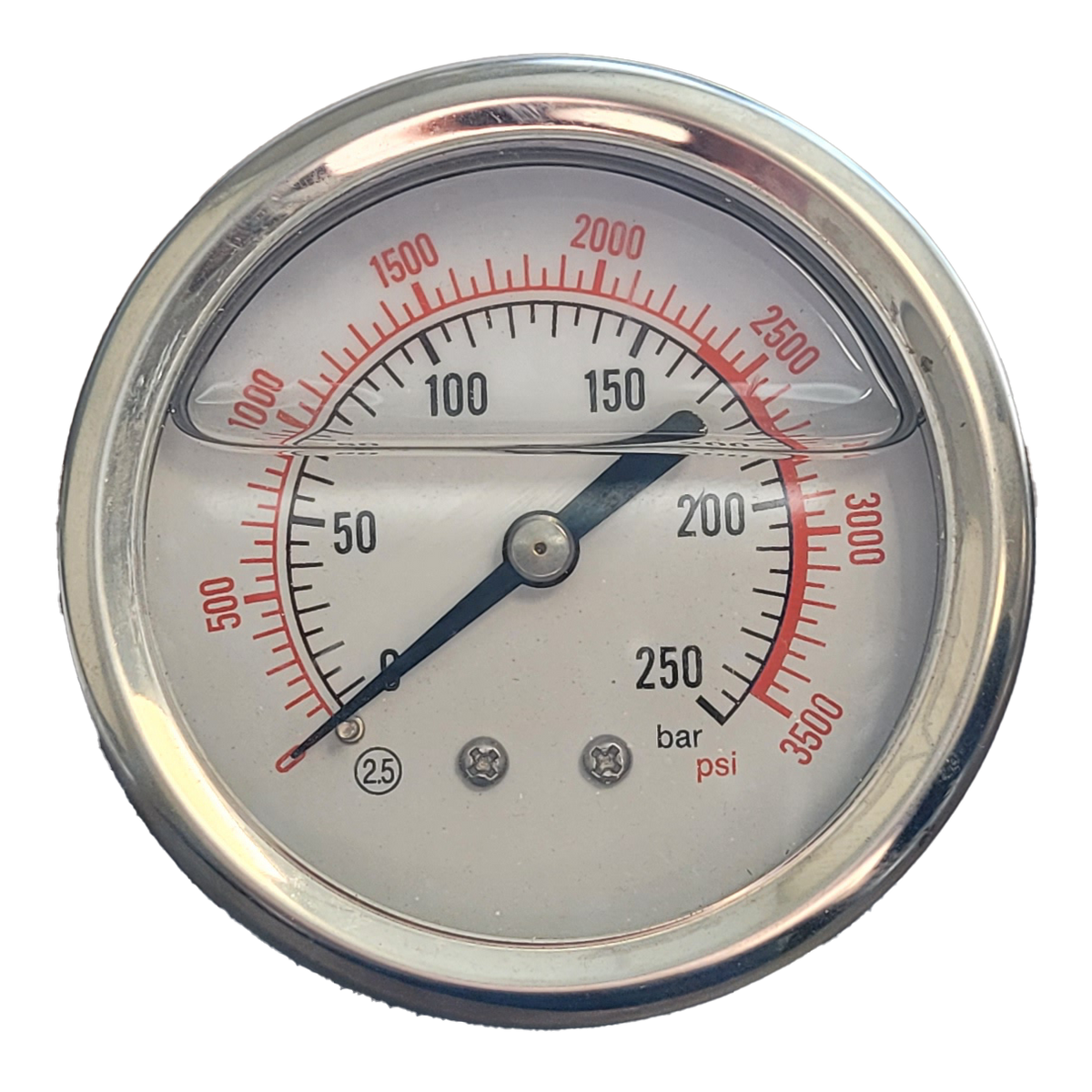 1/4" Back Fed Pressure Gauge 63mm 250 Bar