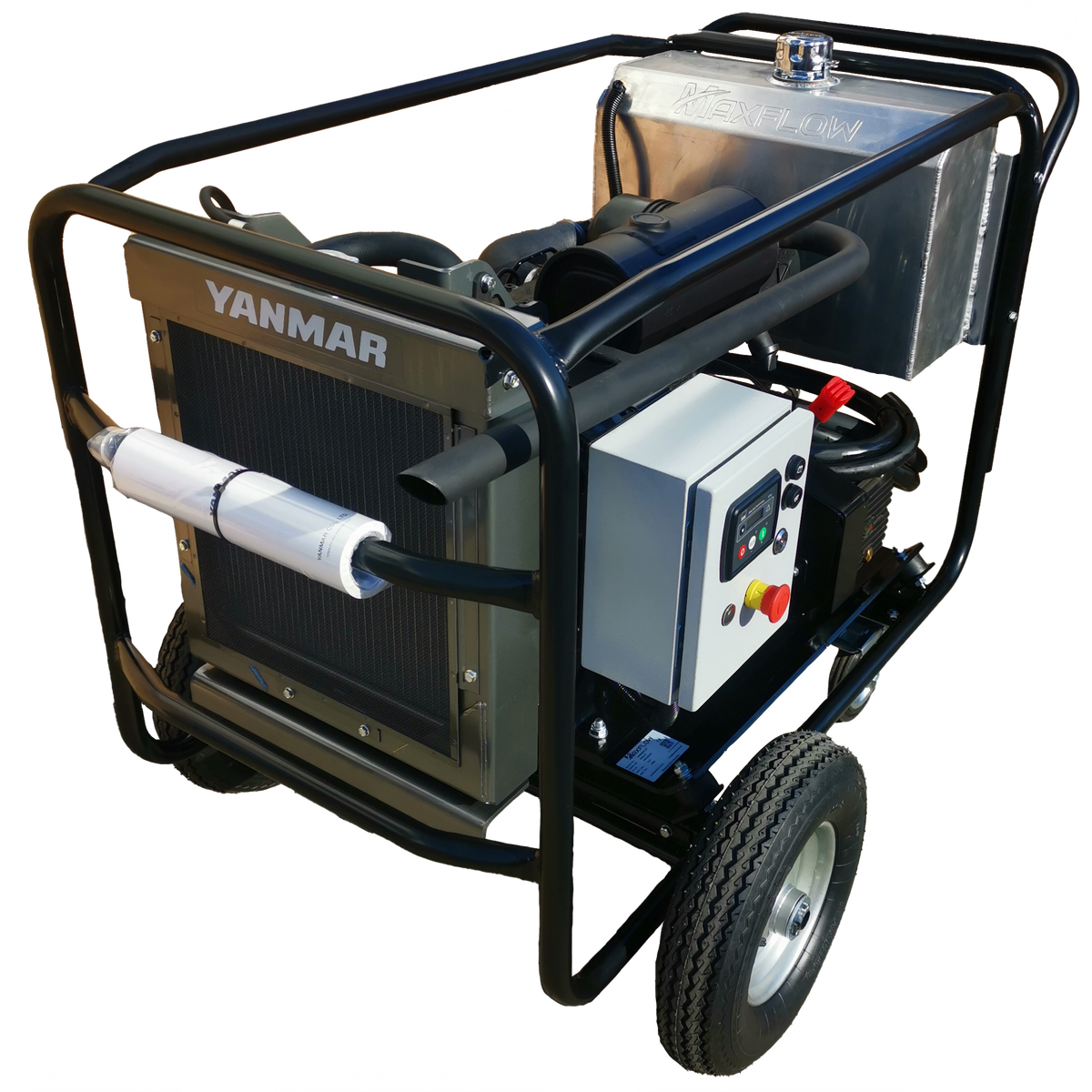 Maxflow Industrial Diesel Pressure Washer – Yanmar 3 Cylinder Water Cooled 18LPM 500 Bar Trolley Frame