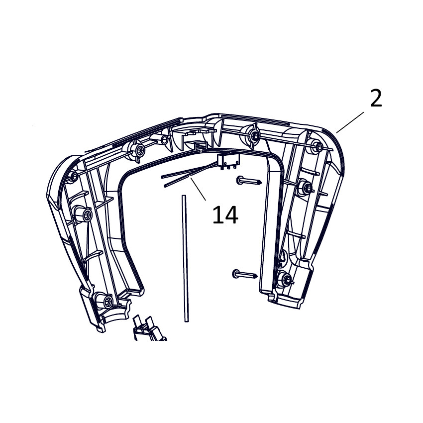 Truvox 90-0883-0000 top handle rear - reference 2 - parts diagram