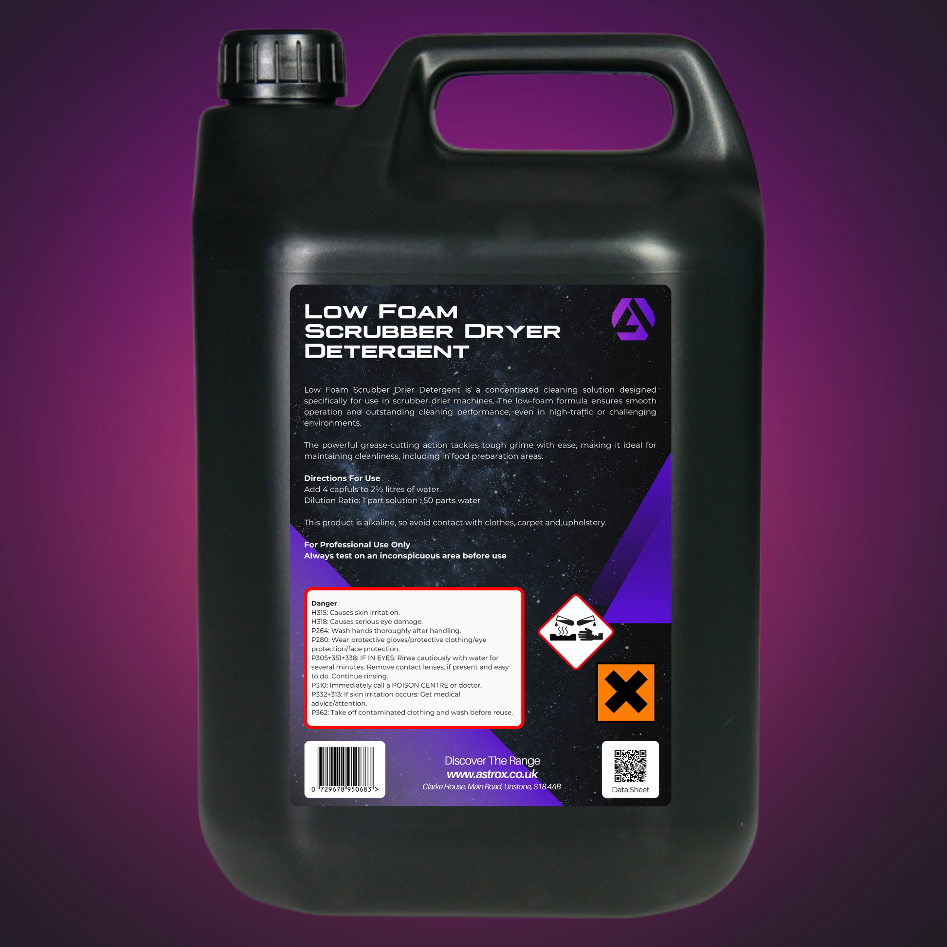 Astrox Low Foam Scrubber Dryer Detergent - 5 Litres - Cleaning Chemicals