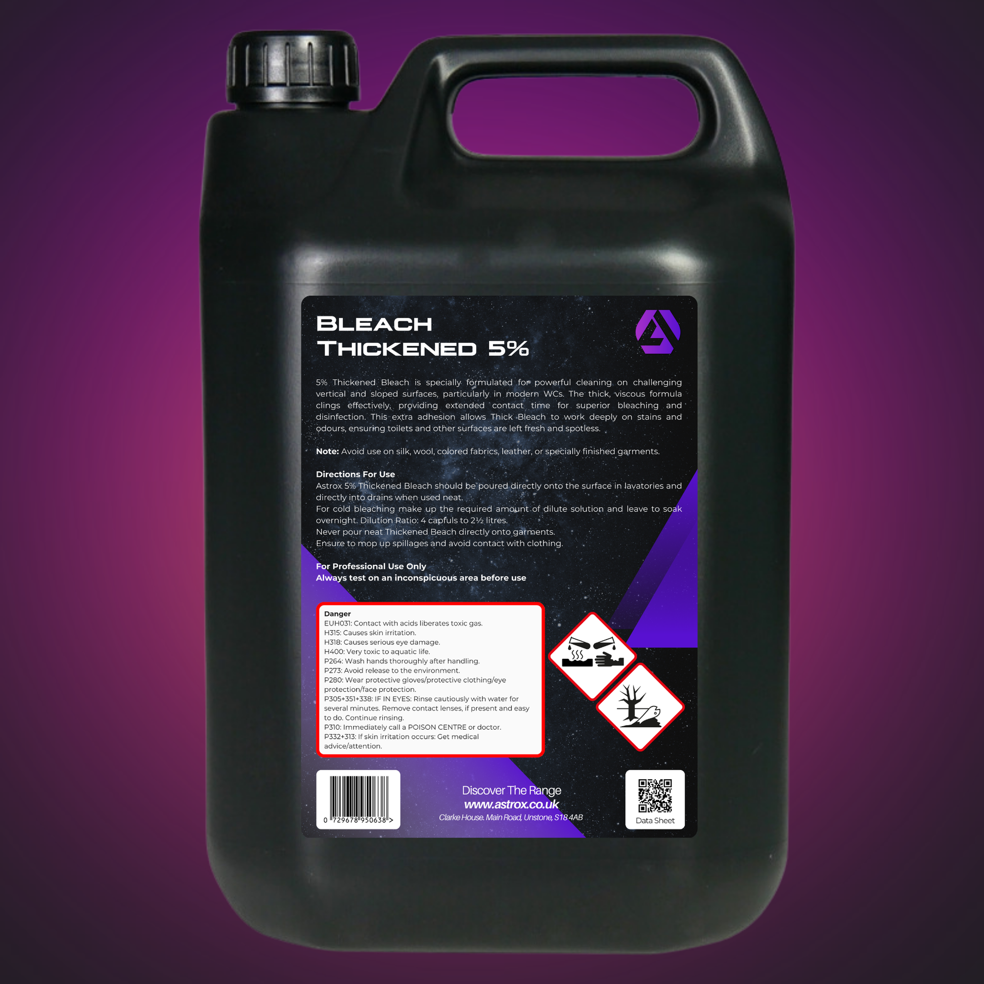Astrox Thickened Bleach 5% - 5 Litres - Cleaning Chemicals