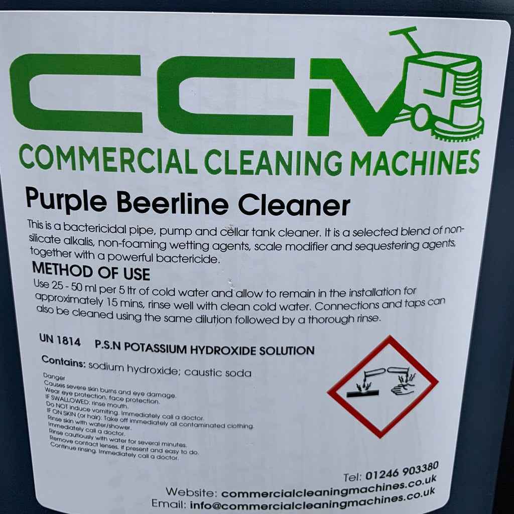 CCM Purple Beerline Cleaner - 5 Litres - Bactericidal Pipe and Pump Cleaner - Commercial Cleaning Machines Ltd