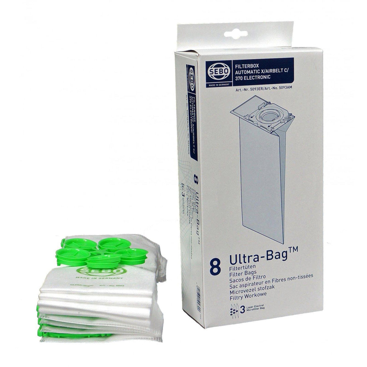 Genuine Sebo 5093ER - Microfibre Dustbags suitable for ALL X series models - Commercial Cleaning Machines Ltd