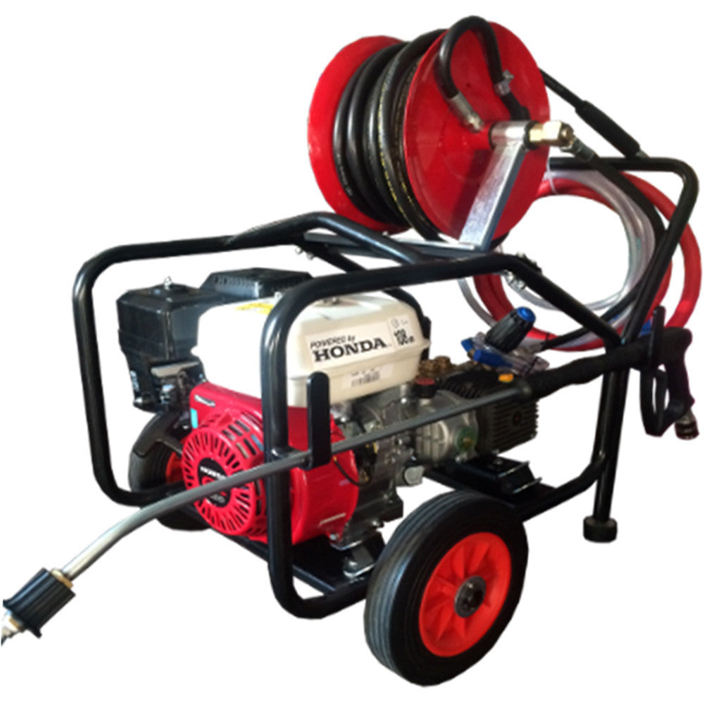 Maxflow Semi-Industrial Pressure Washer - Honda GX200 14 LPM Cage Frame + 20M Reel (Electric Start)