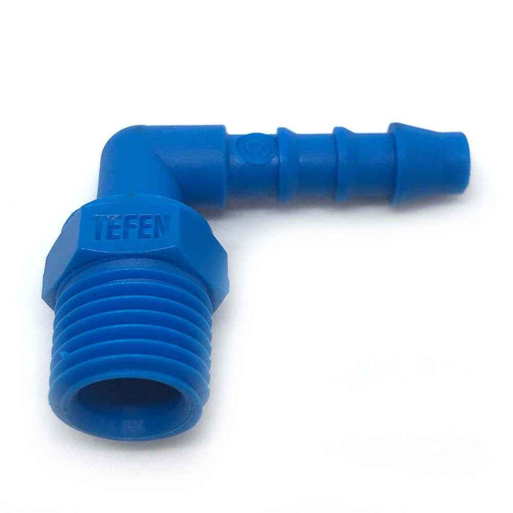 1/4" Male Thread 3/8" Barb Plastic 90 Degree Hose Tail