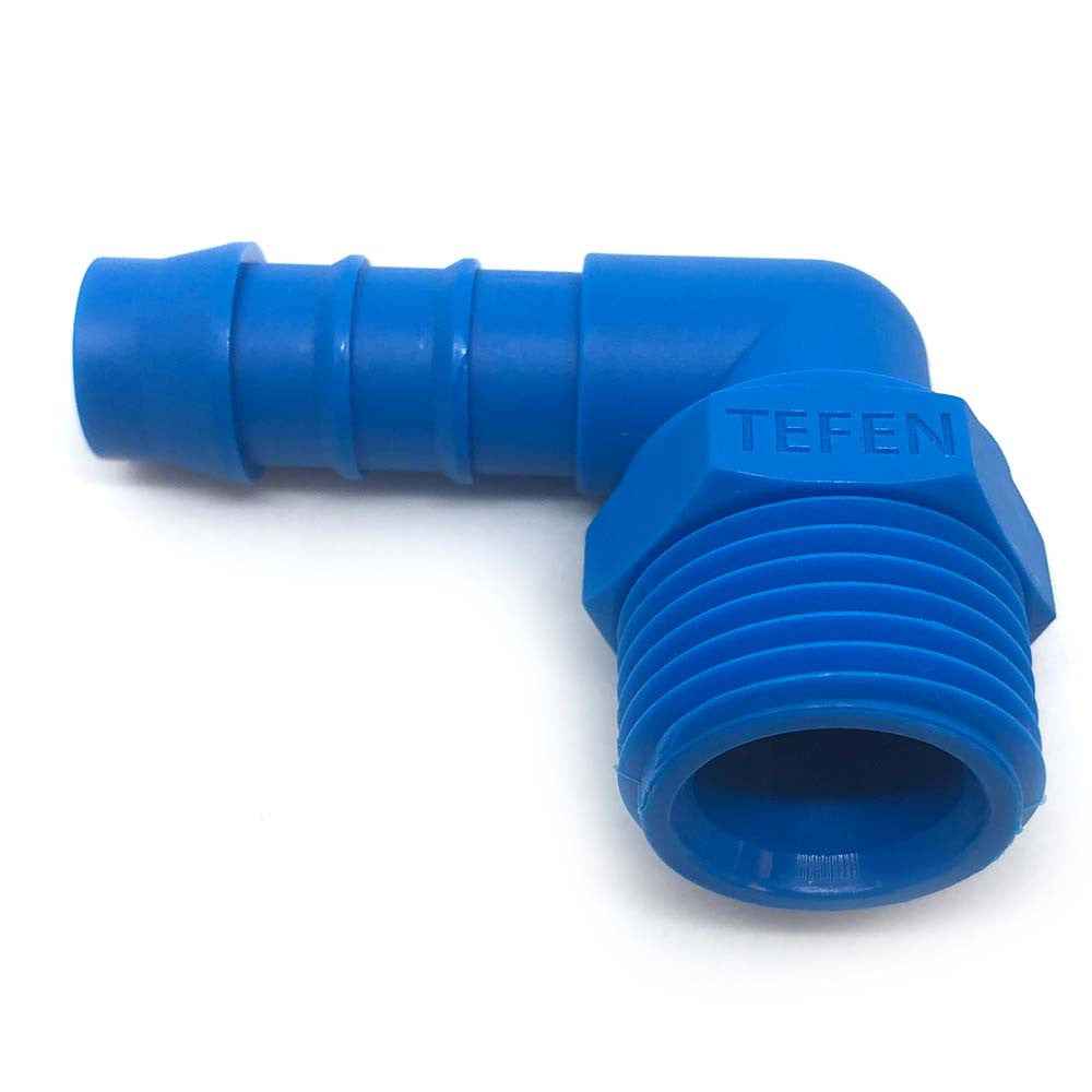 1/2" Male Thread 3/4" Barb Plastic 90 Degree Hose Tail
