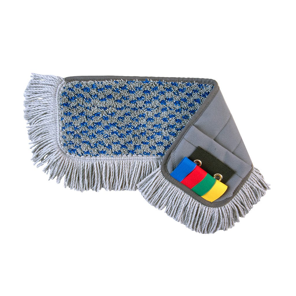 Microfringe Microfibre Flat Mop Flagged - Box of 10 - Commercial Cleaning Machines Ltd