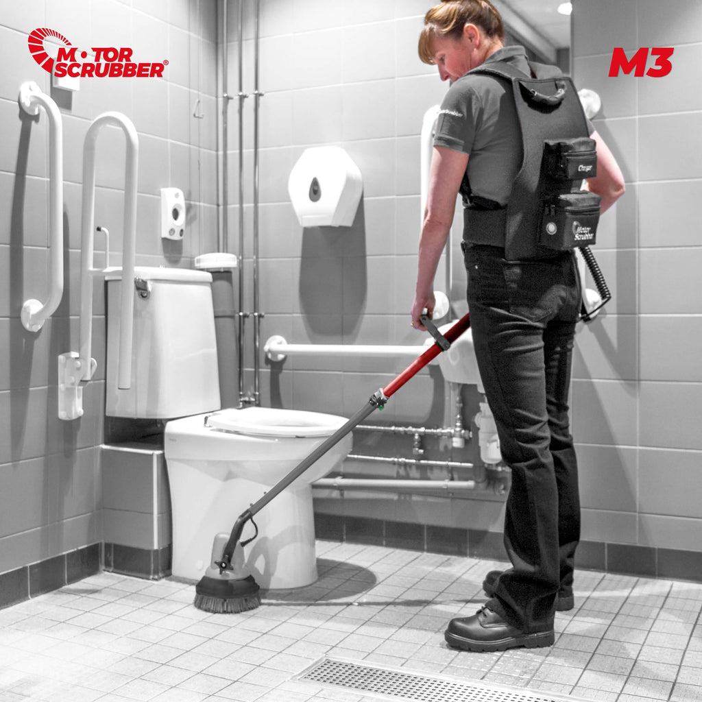 Motor Scrubber Scrubber Dryer MotorScrubber M3L - Portable, Powerful, Commercial Scrubber For Hard To Clean Areas - 120cm - 240cm Handle M3L - Buy Direct from Spare and Square