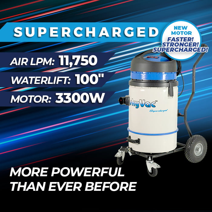 skyVac Commercial 75 Plus With Clamped Carbon Pole Set - 3 Motor 40ft Reach - Vacuum Cleaner