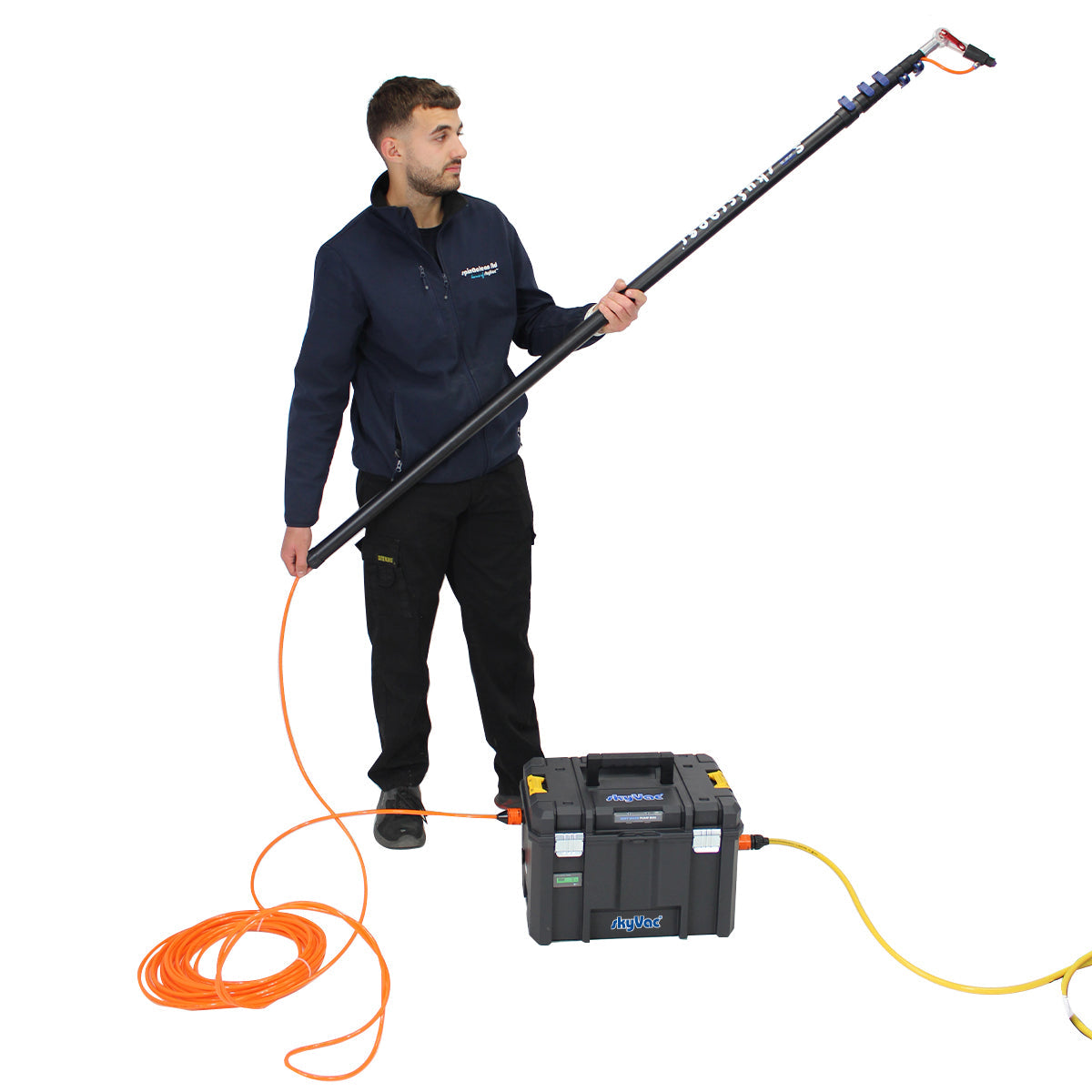 skyVac Softwash Applicator - Carbon Fibre Water Fed Pole System - Roof Cleaning