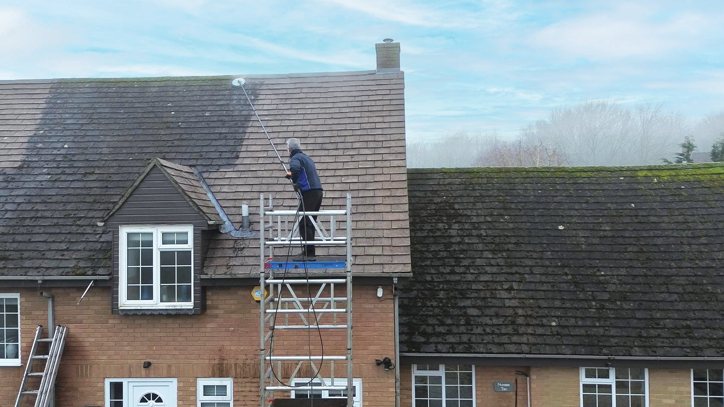 skyWash Roof Cleaning System - Premium Pole and Surface Cleaner - Roof Cleaning