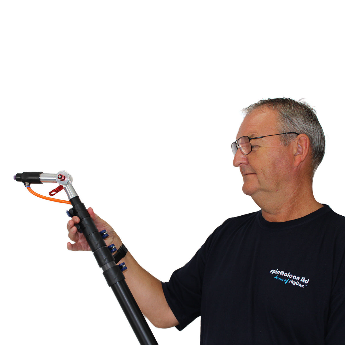 skyVac Softwash Applicator - Carbon Fibre Water Fed Pole System - Commercial Cleaning Machines Ltd