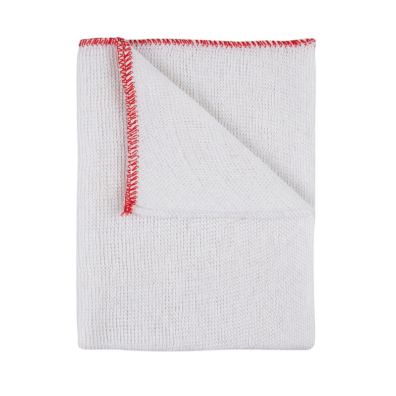 Dishcloth Bleached 40x25cm - Sewn Red