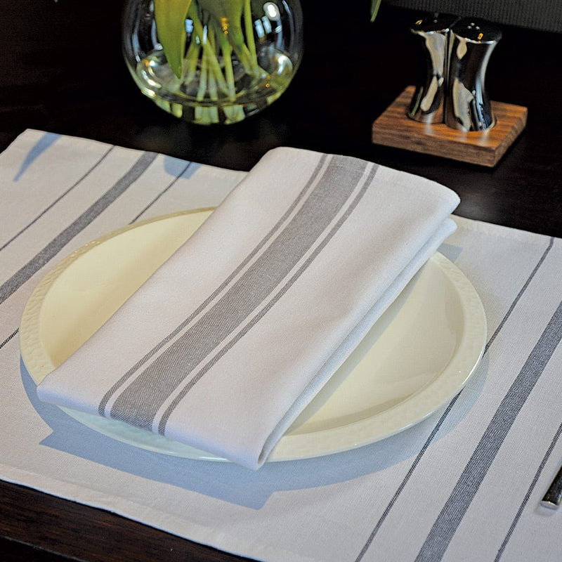 Silver Centre Stripe Napkin