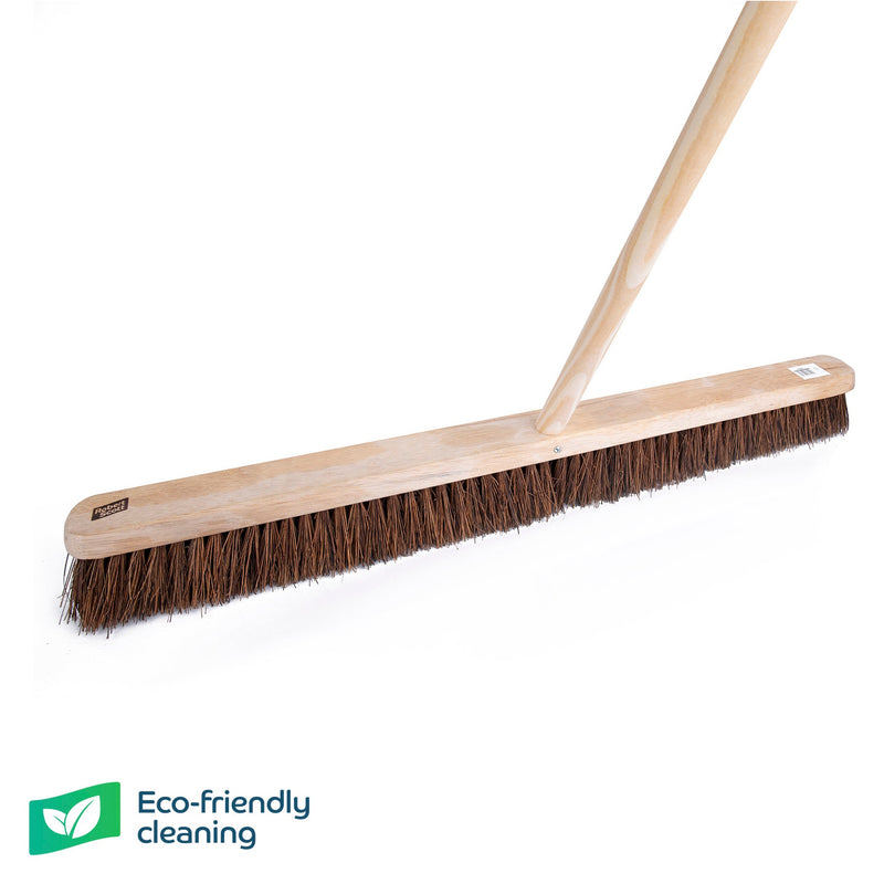 Wooden Platform Broom Stiff Bristle 36" With 55" Handle