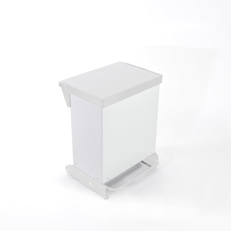 Fire Retardant Steel Bin Fixed Body Soft Close 36 Litre - White