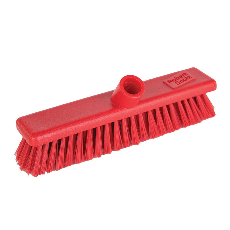 Washable Broom Head Coloured Stock 30cm Stiff - Red