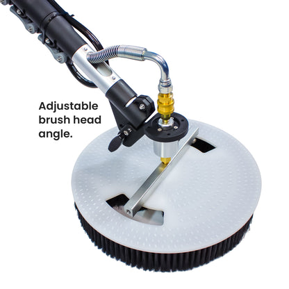 Equip2clean Aquaspray® Rotary Solar Panel/Roof Cleaning Brush With 18ft Telescopic Lance