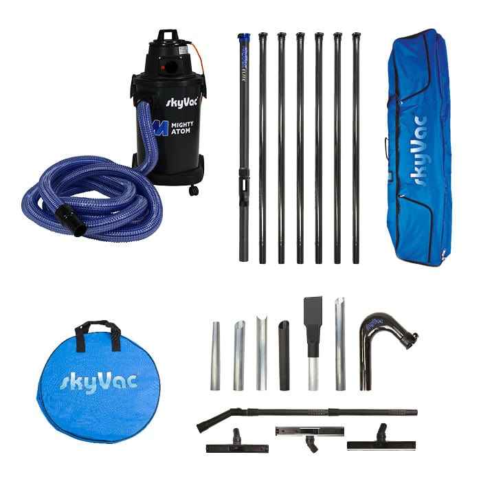skyVac Mighty Atom With High Reach Pole Set - Compact, Light, Powerful 240v - Commercial Cleaning Machines Ltd