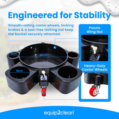 Equip2clean DTLR® Grit Guard Wash bucket with Trolley