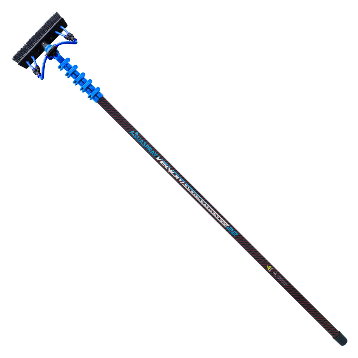Aquaspray Venom Aquaspray® Venom 22ft Kevlar Insulated 100% Carbon Fibre Waterfed Window Cleaning Pole 5-Section