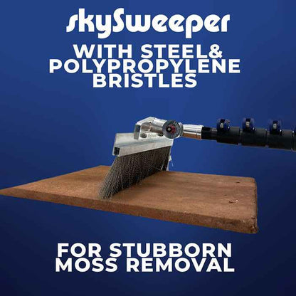 skySweeper Roof Cleaning Brush With Steel Bristles / Steel & Polypropylene Bristles - Commercial Cleaning Machines Ltd