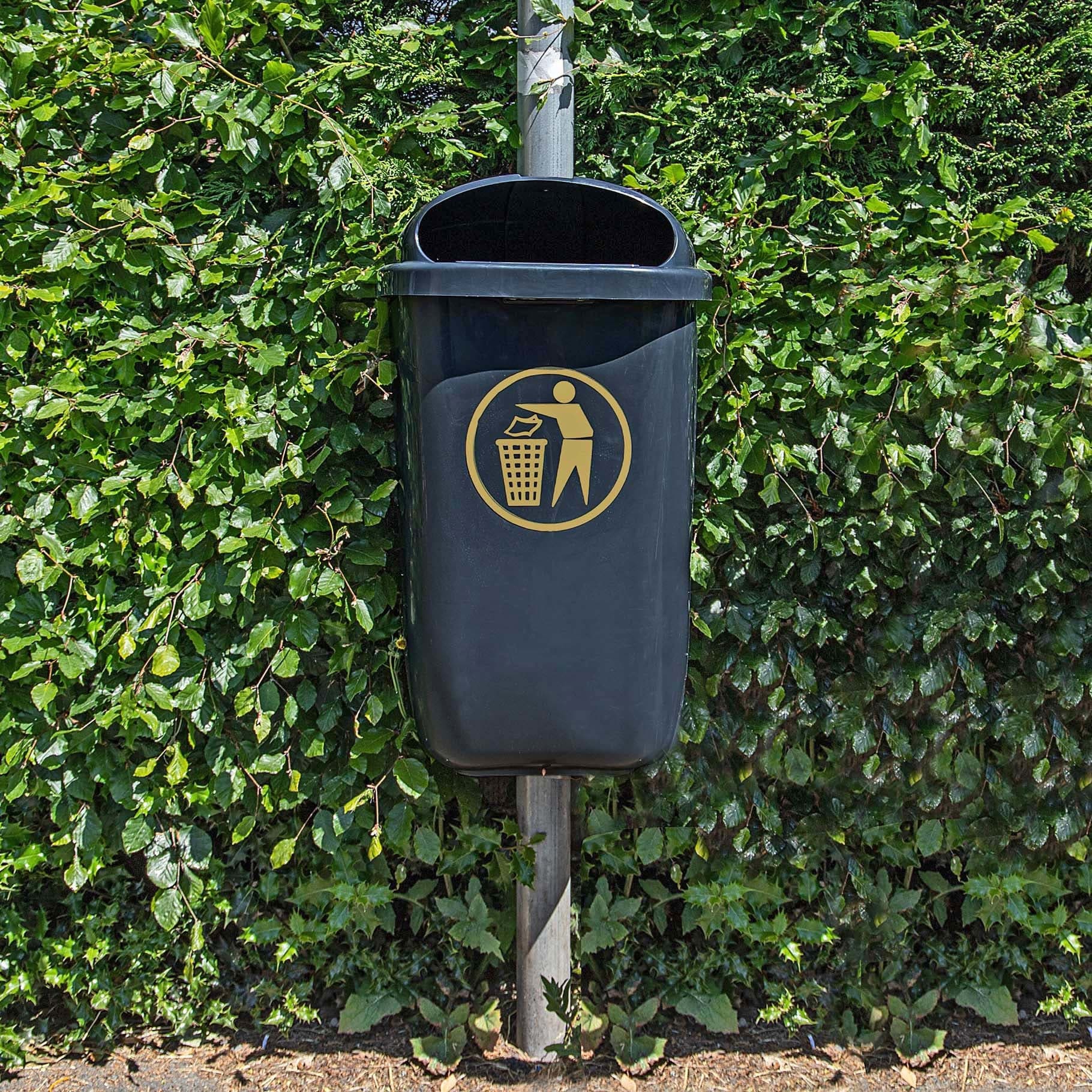 Robert Scott Bin 50L Recycled Wall Mounted Litter Bin 105003 - Buy Direct from Spare and Square