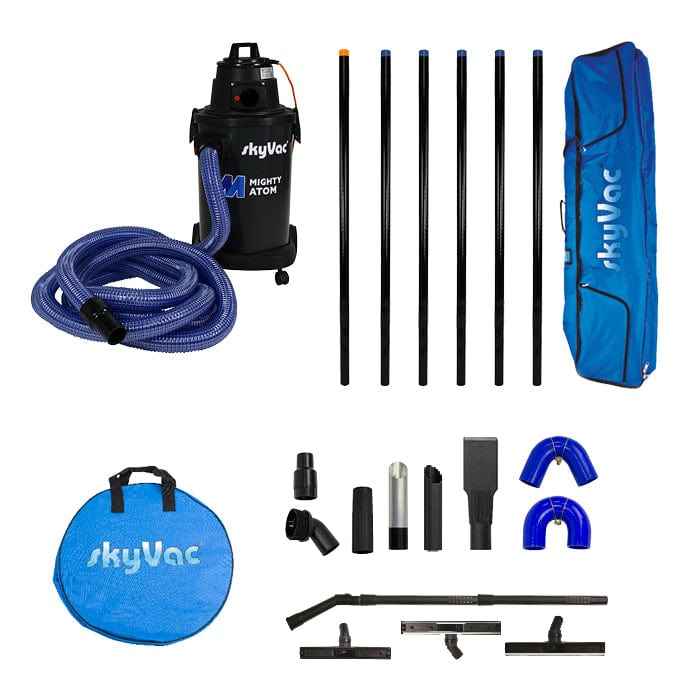 skyVac Mighty Atom With High Reach Pole Set - Compact, Light, Powerful 240v - Commercial Cleaning Machines Ltd