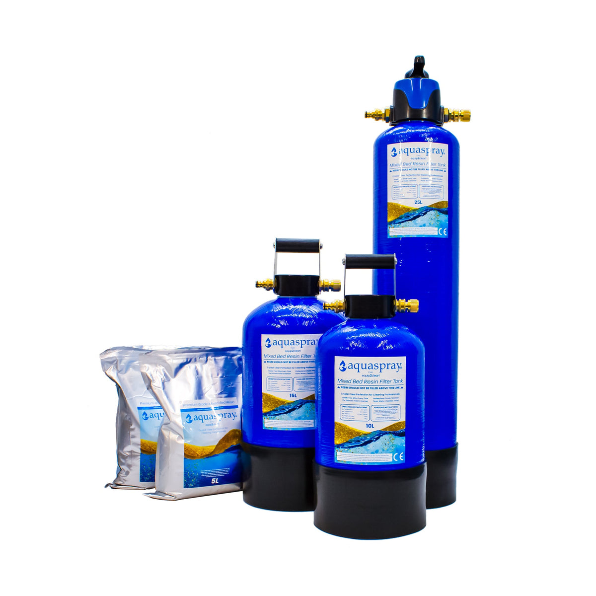 Equip2clean Aquaspray® De-Ionising Water Filter Carry Tank 10, 15 or 25 Litre (Inc. Resin)