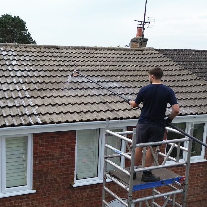 skyVac Softwash Applicator - Carbon Fibre Water Fed Pole System - Commercial Cleaning Machines Ltd