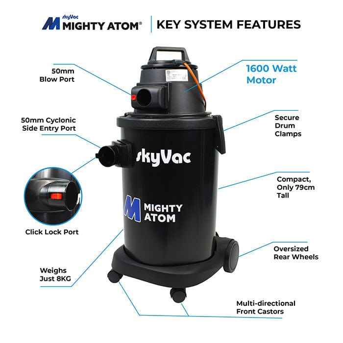 skyVac Mighty Atom - Vacuum Only - Wet / Gutter Vac - Commercial Cleaning Machines Ltd
