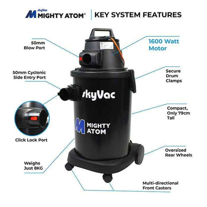 skyVac Mighty Atom - Vacuum Only - Wet / Gutter Vac - Commercial Cleaning Machines Ltd