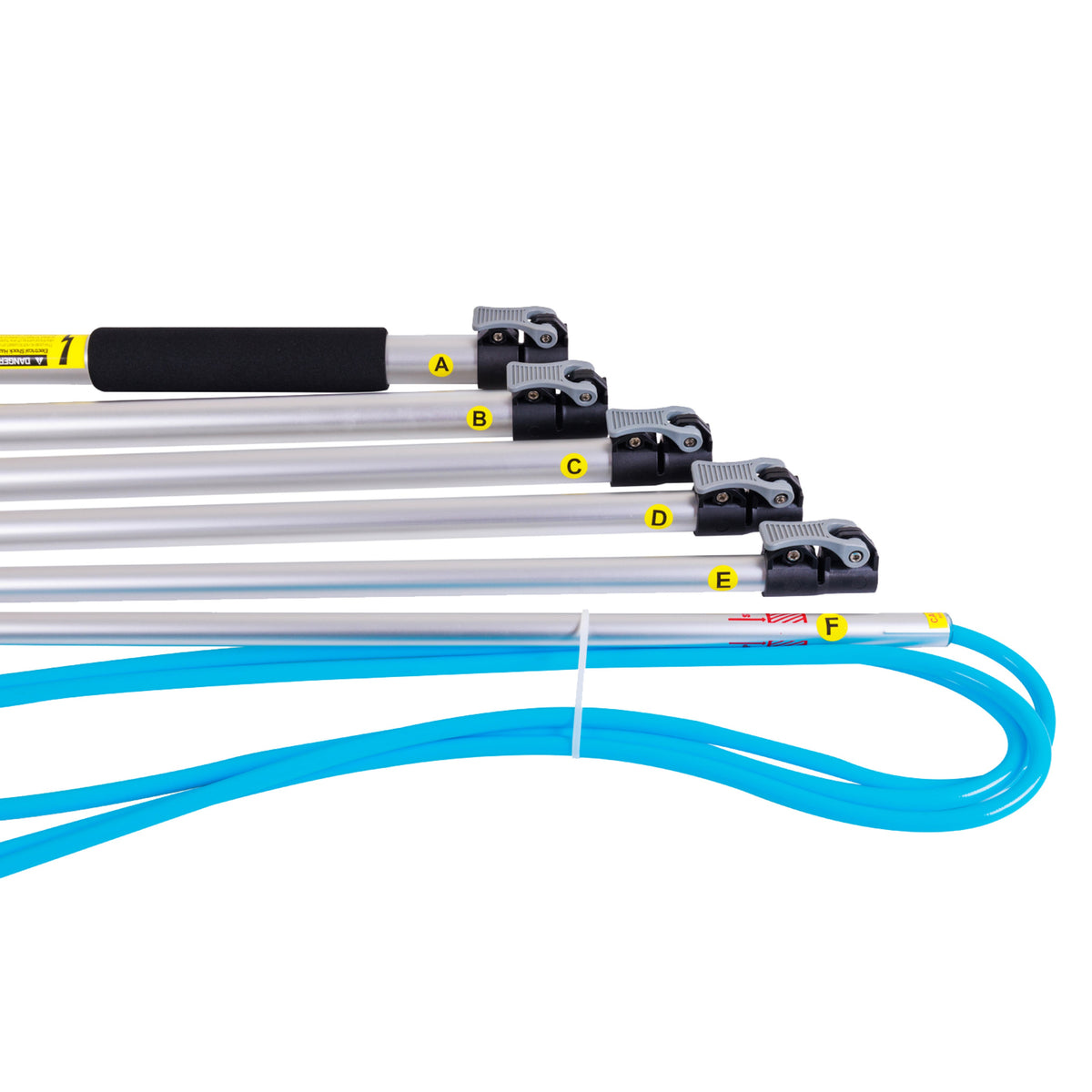 Kiam Products AquaReach Pro 5.4m (18') LIGHTWEIGHT Telescopic Lance with FREE HARNESS
