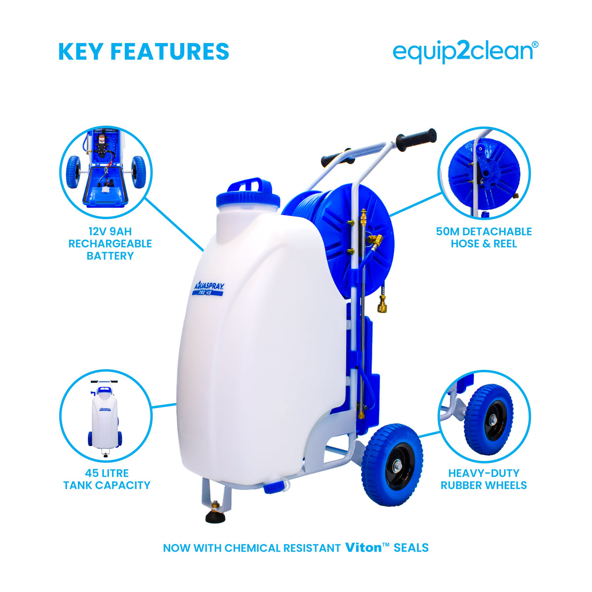 Kiam Products Aquaspray® Pro 45L Battery-Operated Water Spray Tank