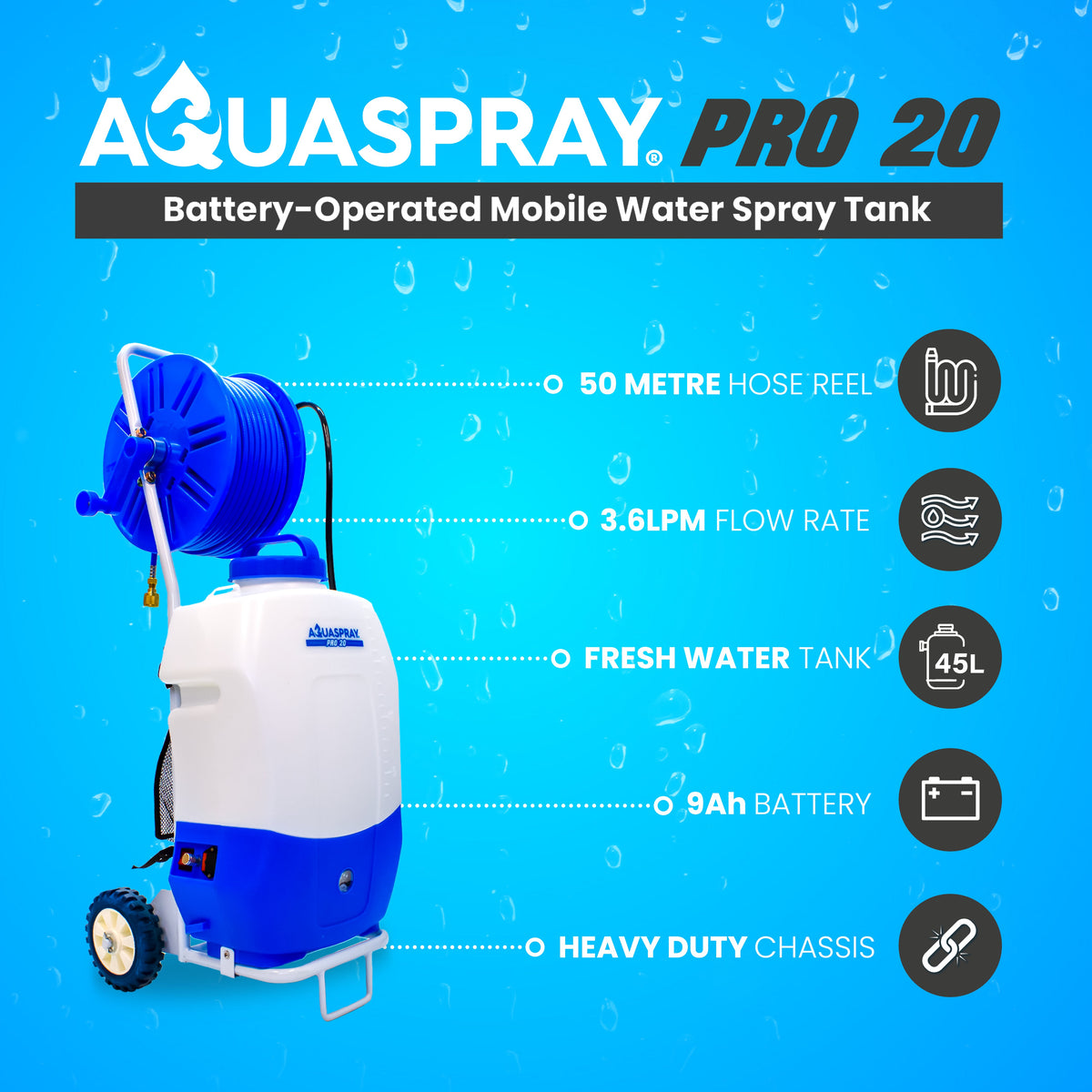 Kiam Products Aquaspray Pro 20 Battery Operated Water Spray Tank