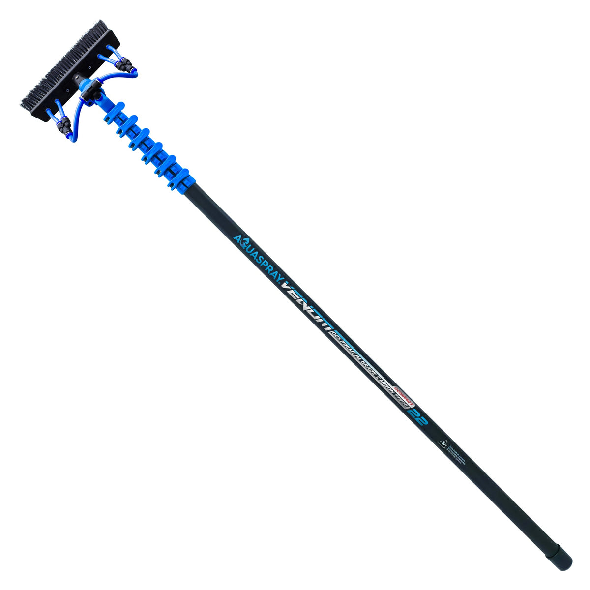 Aquaspray Venom Aquaspray® Venom 22ft [Compact] 100% Carbon Fibre Waterfed Window Cleaning Pole 6-Section