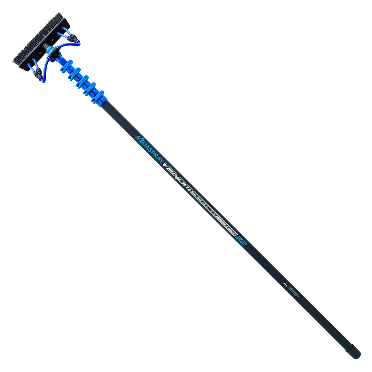 Aquaspray Venom Aquaspray® Venom 22ft 50% Carbon 50% Fiberglass Waterfed Window Cleaning Pole – 5 Sections