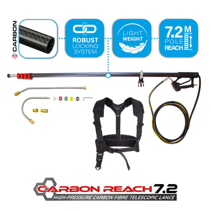 Kiam Products Carbon Reach 7.2 Metre Telescopic Carbon Fibre Lance