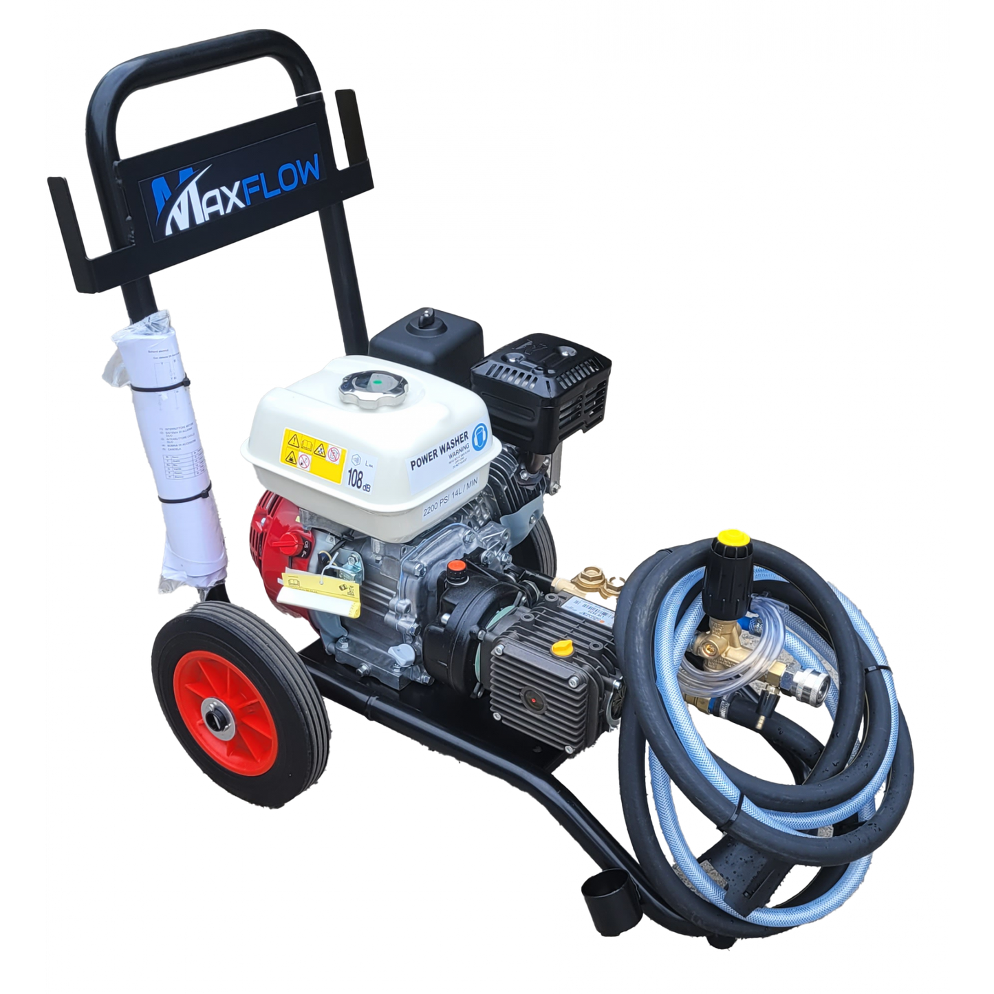 Maxflow Semi-Industrial Pressure Washer - Honda GX200 14 LPM Upright Frame