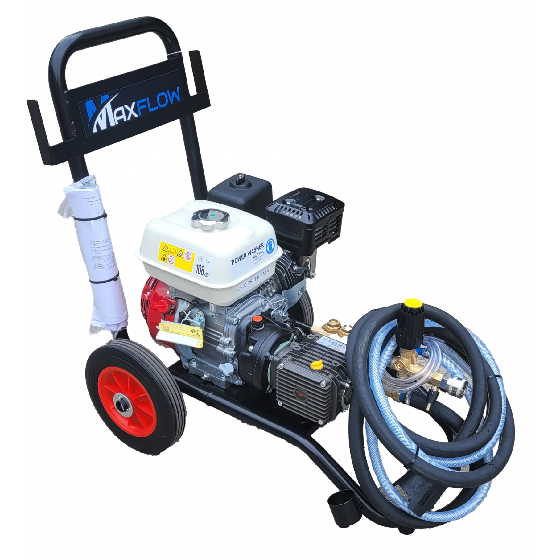 Maxflow Semi-Industrial Pressure Washer - Honda GX200 14 LPM Upright Frame