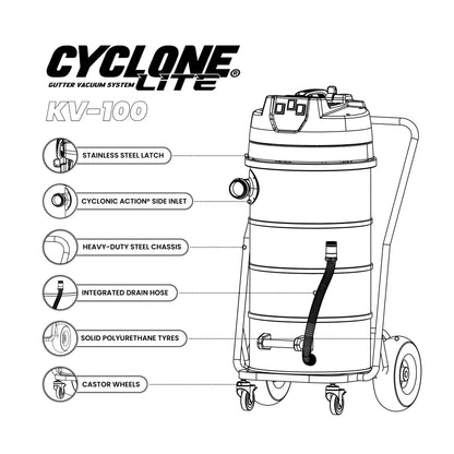 Kiam Products Cyclone Lite® KV100 Gutter Vacuum 3600W - Side Entry